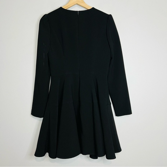 Gal Meets Glam sz 4 Celeste Fit n Flare Dress Long Sleeve Tiered Classic Black - Picture 4 of 7